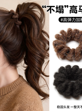 加粗毛绒电话线发圈秋冬高马尾发绳高弹力耐用头绳皮筋女扎头发饰