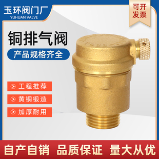 黄铜自动排气阀立式 25自来水暖气阀4分6分1寸 地暖放气阀dn15