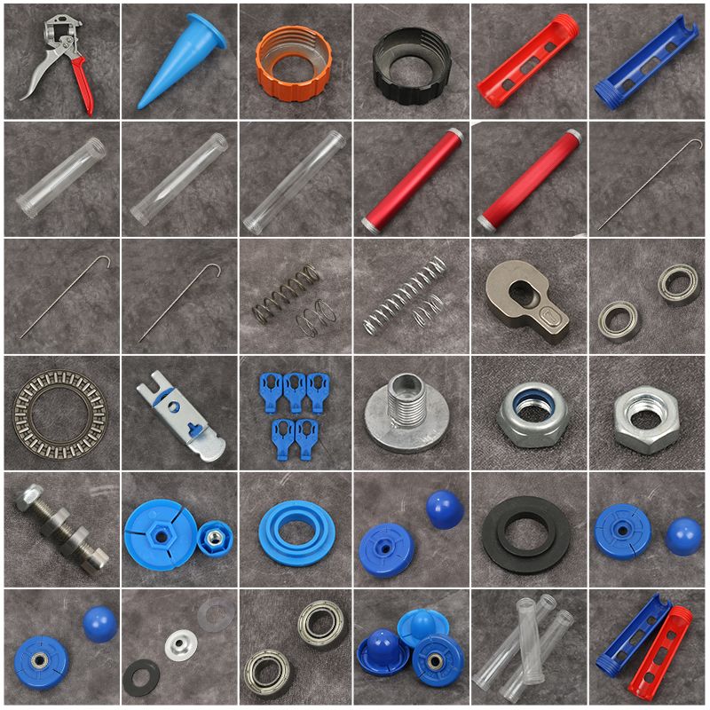 胶枪配件刮胶板胶枪铝管推进器不锈钢拉杆尼龙推头防摔透明管