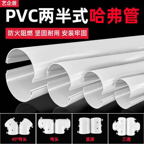 两片式哈夫管PVC哈弗管通信电缆保护管空气能采暖保温防冻暖气管