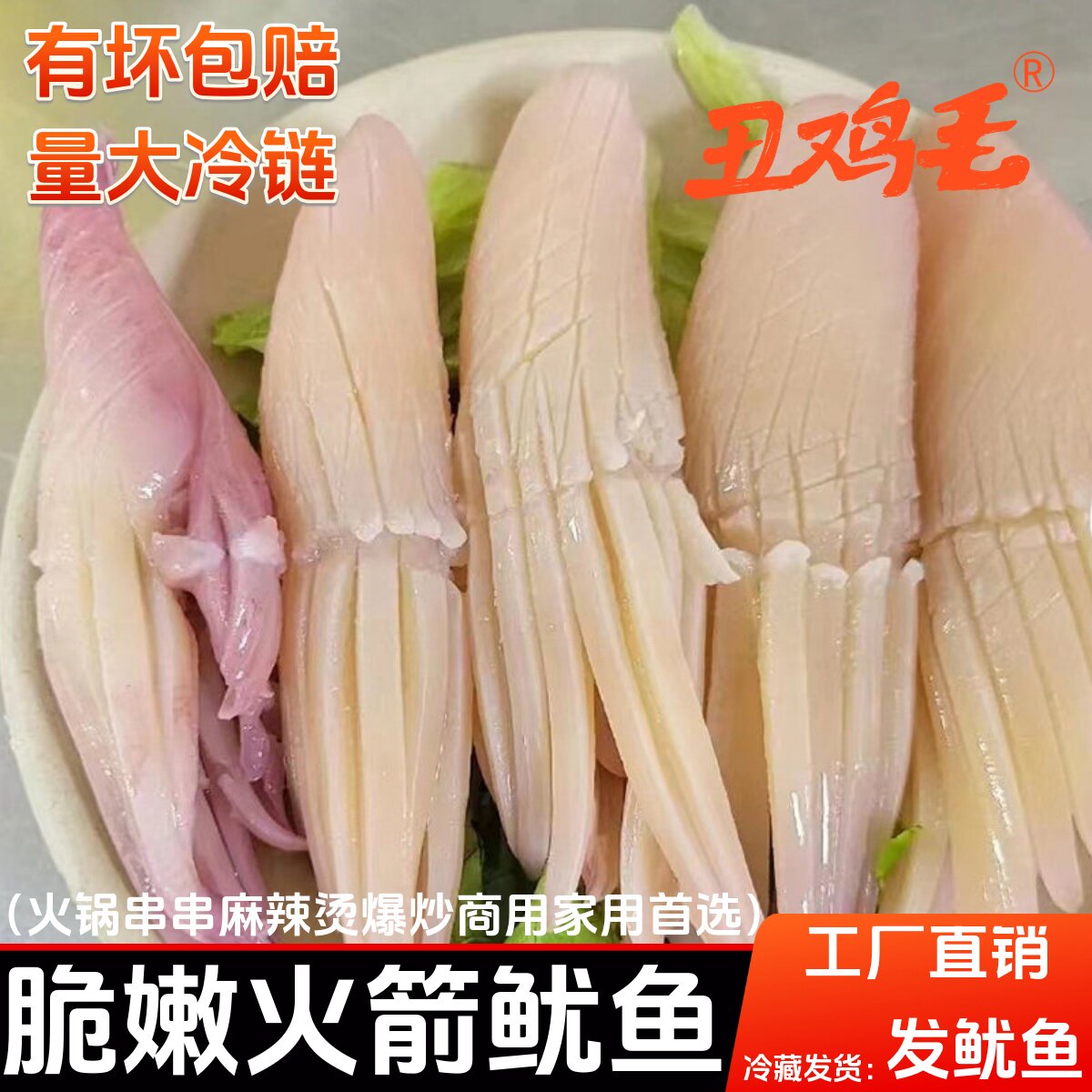 火箭鱿鱼重庆火锅食材配菜新鲜鱿鱼鲜活冷冻海鲜烧烤水发网红鱿鱼