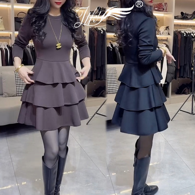 法式气质连衣裙收腰显瘦