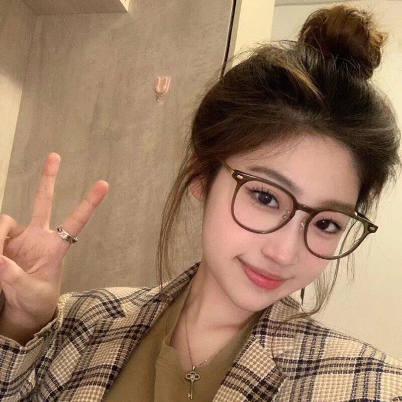 大媛家Sunny 复古橄榄绿眼镜素颜神器近视女可配度数防蓝光超轻