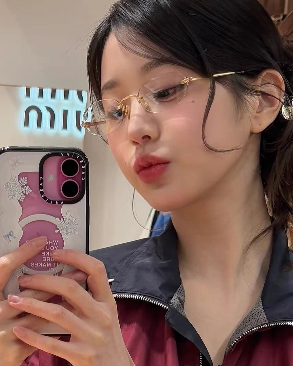 大媛家Sunny 张元英同款眼镜无框金属金丝椭圆高智感防蓝光平光镜