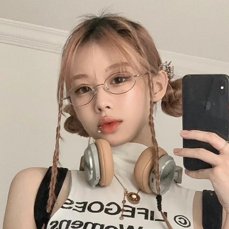 大媛家Sunny 刘亦菲同款复古小脸椭圆金属平光镜框女圆脸近视眼镜