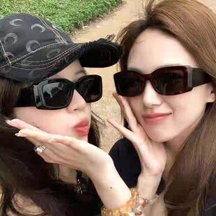 大媛家Sunny 蔡文静方形墨镜女新款高级感显脸小防紫外线太阳眼镜