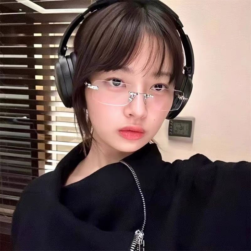 大媛家Sunny 素颜无框眼镜近视女可配度数无边框纯欲防蓝光镜框