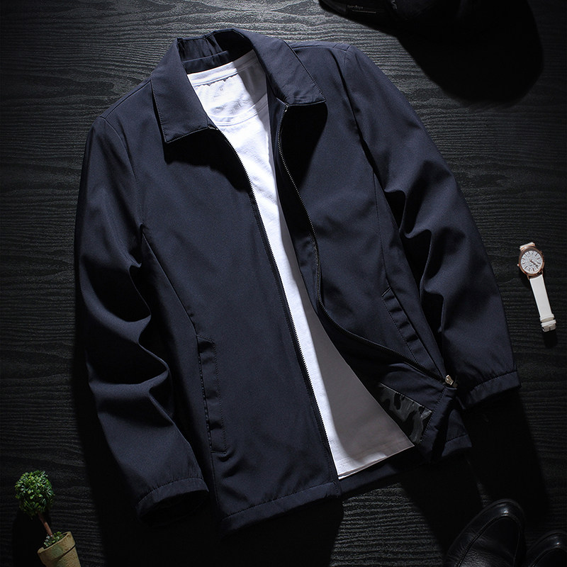 288P45主推中老年翻领商务夹克男爸爸装4070岁秋季男宽松夹克上衣，男装夹克，星座1108-3