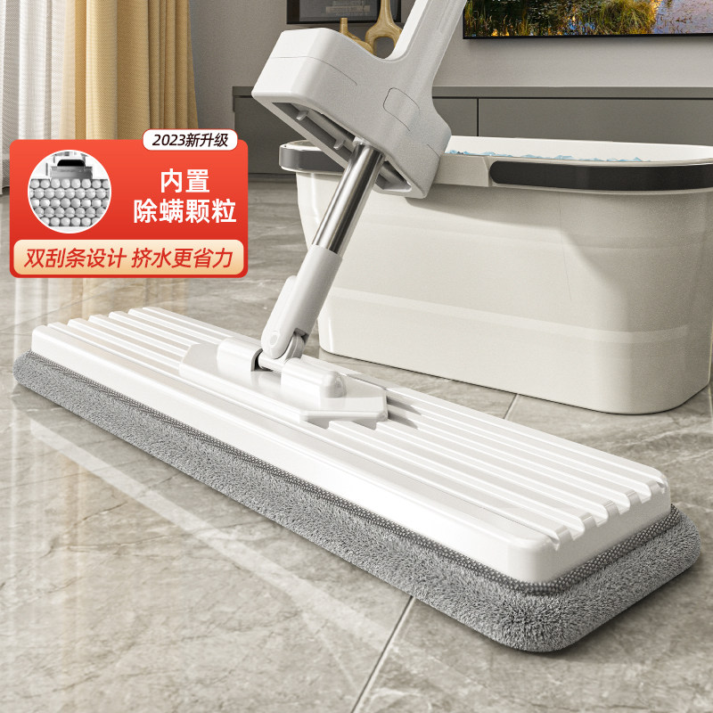 2025新款免手洗平板拖把家用免洗一拖懒人净干湿两用布神器大墩布