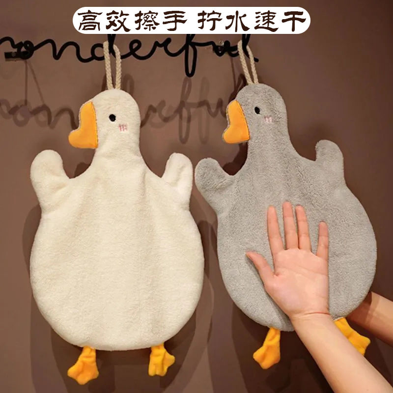 可爱擦手巾可挂式吸水不植毛小方巾厨房家用速干搽手巾儿童小毛巾