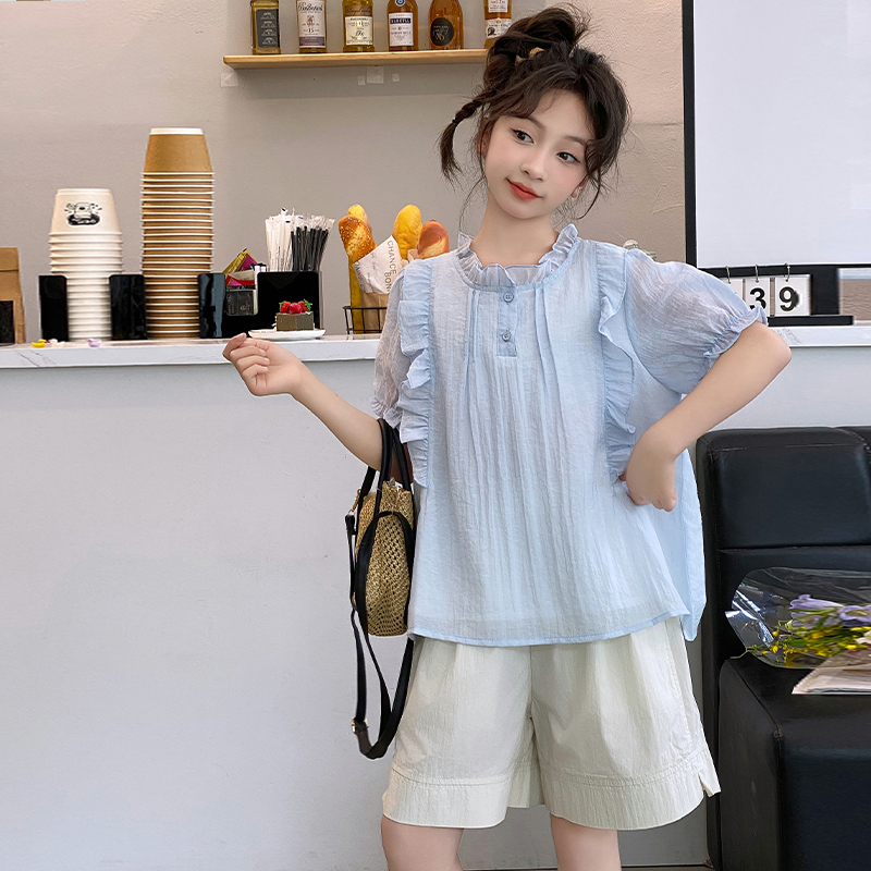 女童短裤夏款套装外出裤经典潮范夏日2025甜酷简约潮流夏季萌娃