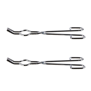 优质304不锈钢坩埚钳铁镀铬坩埚钳高温电炉夹子方形钳子长柄圆不锈钢镀铬克罗米坩埚夹810121416182024寸