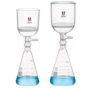 布氏漏斗抽滤装置玻璃板砂芯多孔玻板抽滤漏斗标口三角烧瓶实验室过滤器抽滤瓶30/150/1000/2000/3000ml