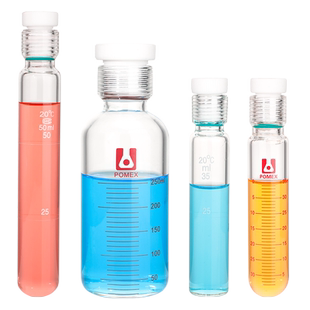 耐压瓶玻璃厚壁耐压管实验室螺口比色管带刻度水解管防爆密封瓶5/10/25/50/100/250ml四氟塞反应试管实验器材