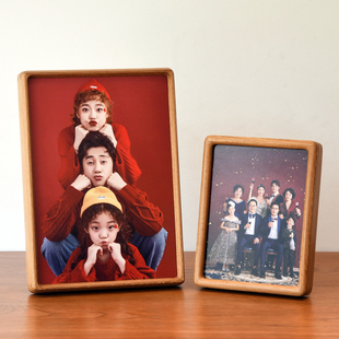 照片打印加相框全家福实木高级感大合照摆台8寸a4定制挂墙diy装裱