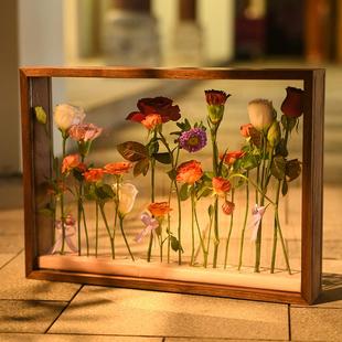 5cm中空立体相框双面透明a3干花实木定制a4实物标本高级感展示框