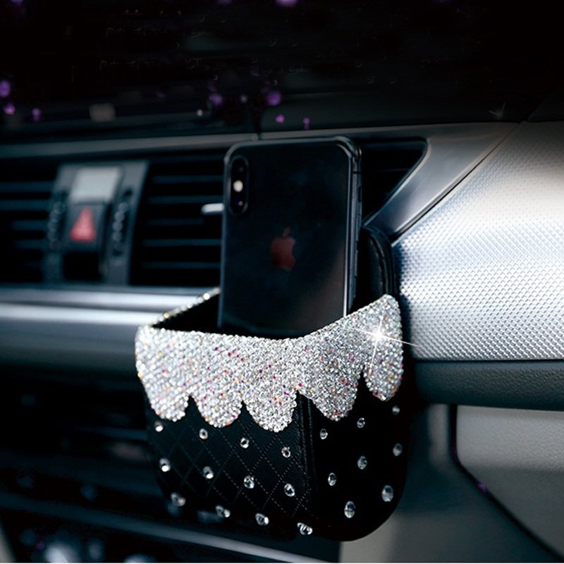 车载出风口置物盒汽车手机挂盒挂袋镶钻内饰车内多功能杂物收纳盒,汽车用品/电子/清洗/改装,车载收纳箱/袋/盒,淘宝优惠券,粉丝福利购,淘宝优惠卷