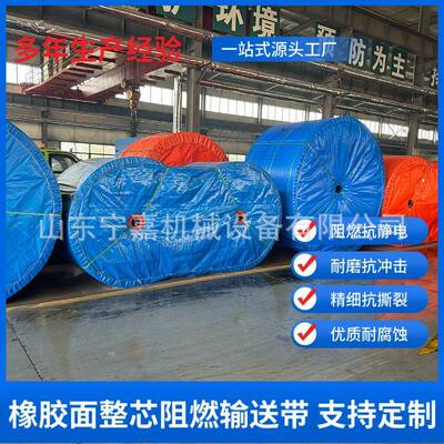 PVG800S-1400mm橡胶面阻燃输送带五级800带宽整芯阻燃输送带