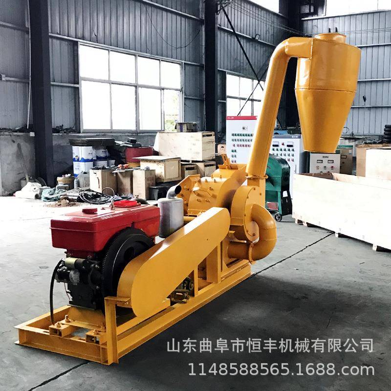 柴电两用树枝树叶 边角料粉碎机 多功能锤式木材粉碎机