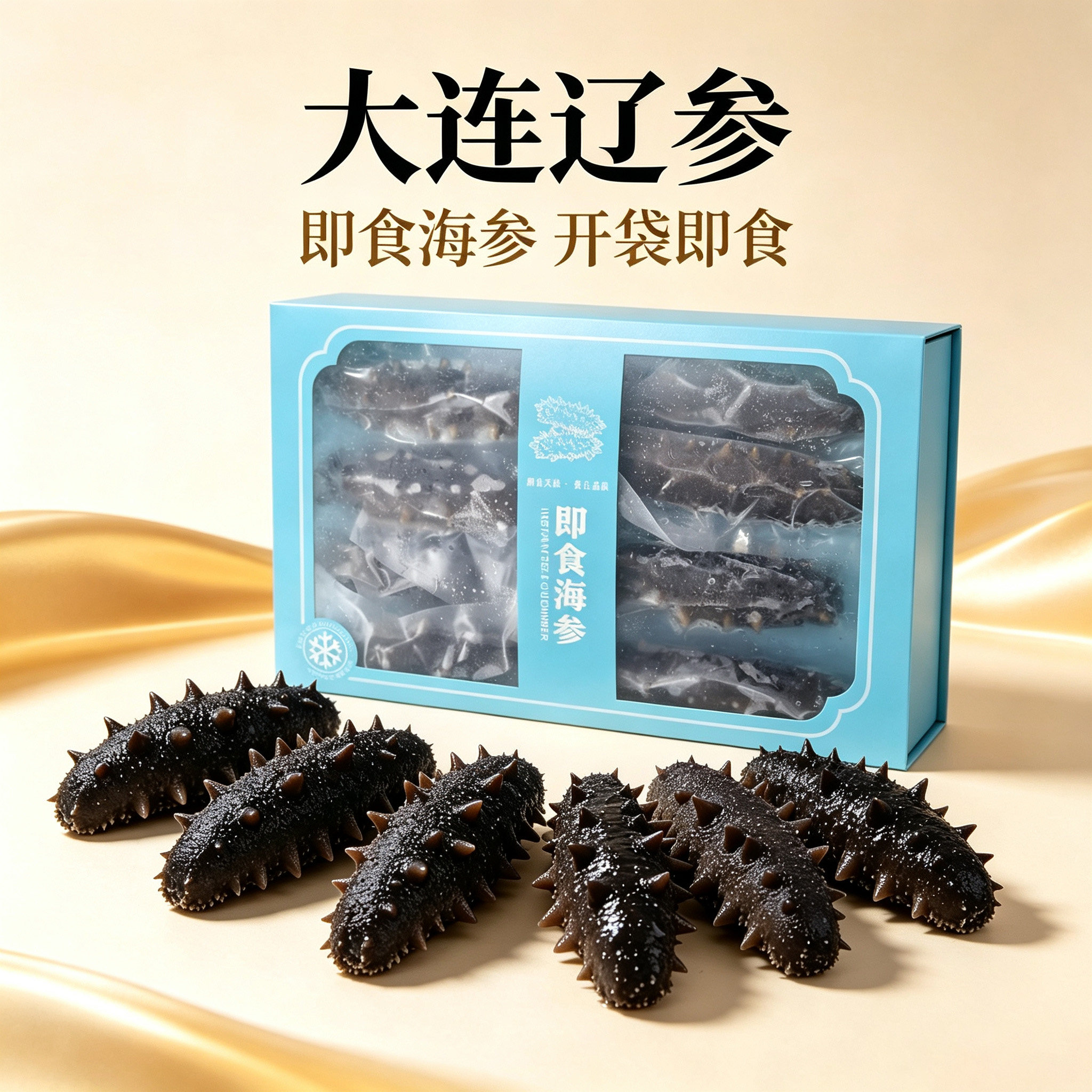 大连即食海参口感Q弹辽参海参500g大头8头精选火锅食材无需泡发