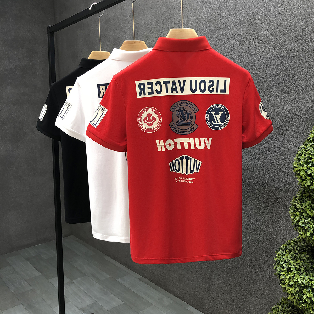 EUROPE STATION MENS HIGH-END PRINTED LAPEL POLO SHIRT MENS 2023 NEW MENS SUMMER FASHION BRAND INS SHORT SLEEVE T-SHIRT