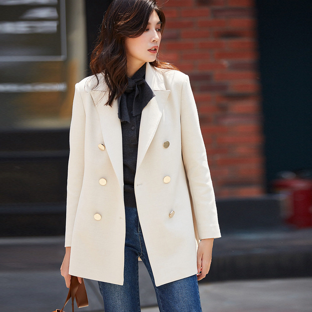 26春季新款双排西装上衣小个子设计感复古高端气质外套女