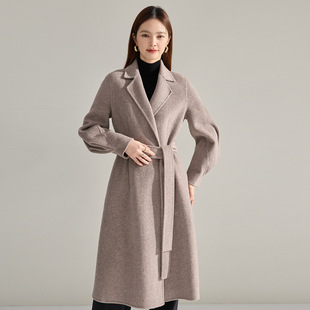 26春新双面呢褶皱泡泡袖 气质外套大衣女 压褶大摆围收腰款