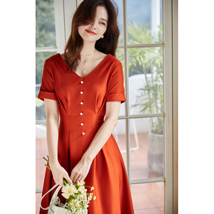 连衣裙法式赫本风26春夏新款高级感复古浪漫小众别致收腰A字裙