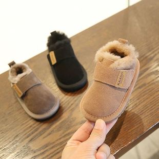 小童加厚儿童雪地靴1到3岁男童冬季加绒宝宝棉鞋婴儿外穿儿童防滑