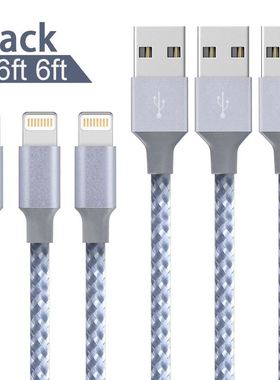 iPhone Lightning Charger,3 Pack Cable Nylon 13 pro max 1M 2M