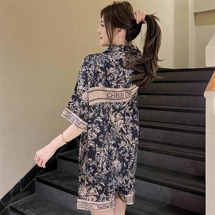 轻奢风国潮水墨画家居服 高级感冰雪丝短袖 凉感睡衣女套装 夏季 新款