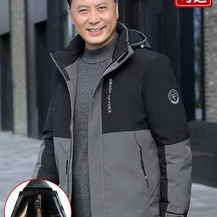 爸爸冬装外套中年男士棉衣加厚爷爷冬季中老年人保暖棉袄棉服男装
