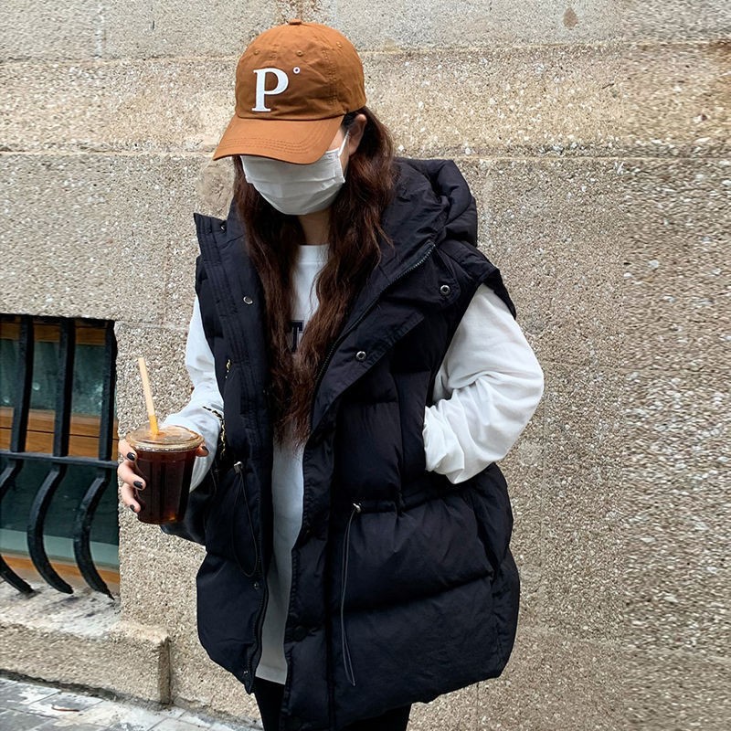 黑色羽绒棉马甲女冬季外穿坎肩背心欧货网红马夹2026年新款女款冬图片