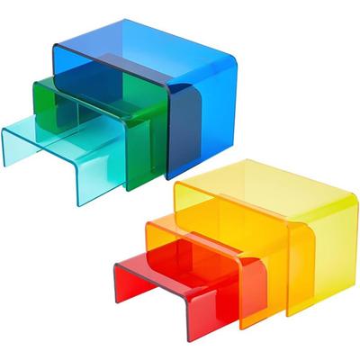 亚克力甜点阶梯展示架梯形化妆品展示架多层玩具手办香水置物架