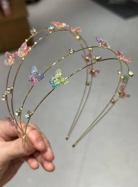 欧美双层彩色发箍甜美细边合金头箍头饰简约百搭发卡发饰B2062