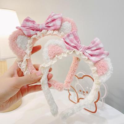 可爱羊羔毛猫耳发箍头饰