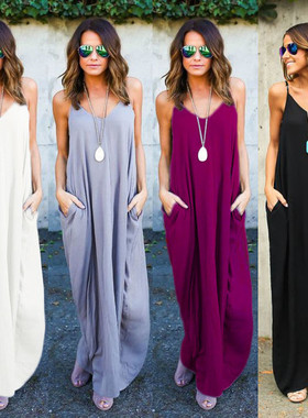Fashion summer clothes women ladies casual loose maxi dress