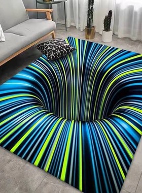 3D Vortex Illusion Carpet Living Room Floor Mat Decor Rugs