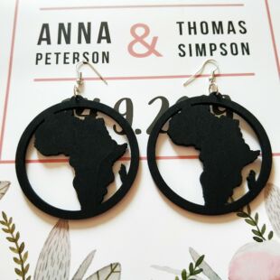 African wooden earrings black girl women crop earings 女耳环
