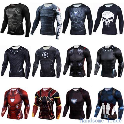 男速干上衣Men T-shirt Quick Dry Running Shirt Tops Rashguard