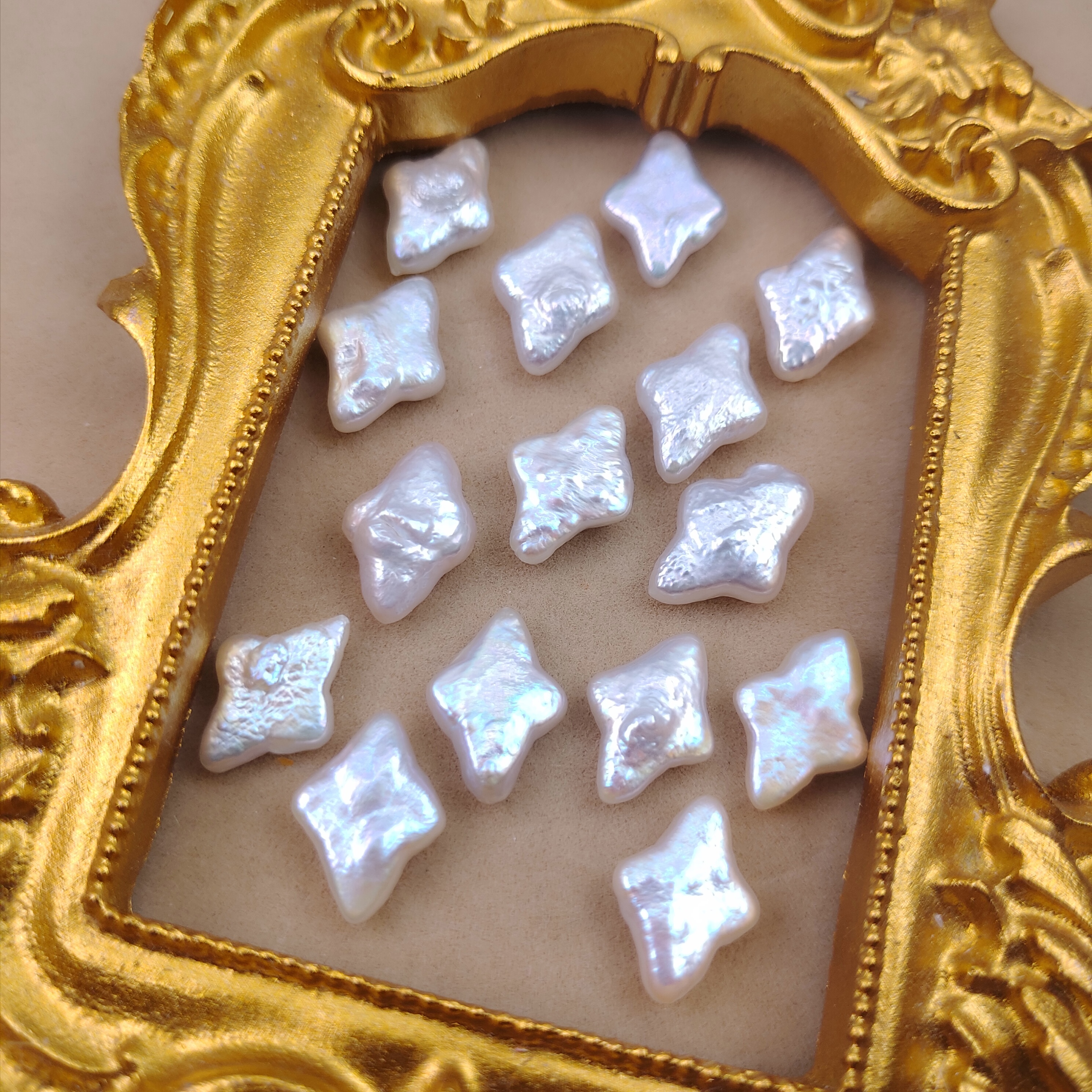 天然强光十字星星四角星星巴洛克珍珠淡水珍珠散珠diy饰品材料