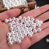 无孔 贝壳珍珠2 8mm珍珠白强光贝珠散珠天然贝宝珠DIY饰品圆珠