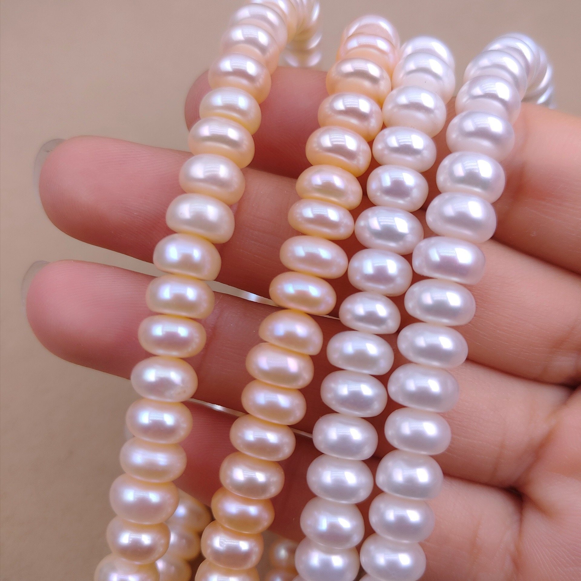 强光扁珠6-10mm算盘珍珠车轮天然淡水珍珠diy半成品饰品配件材料,珠宝/钻石/翡翠,其他,淘宝优惠券,粉丝福利购,淘宝优惠卷