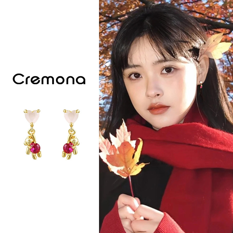 爱心小熊耳环小众独特绝美可爱耳坠秋冬新款巨好看长款圣诞耳饰女,饰品/流行首饰/时尚饰品新,耳环,淘宝优惠券,粉丝福利购,淘宝优惠卷