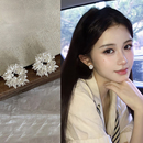 太阳花珍珠款 耳钉独特漂亮精致高级感耳饰 蚊香盘耳夹无耳洞女新款