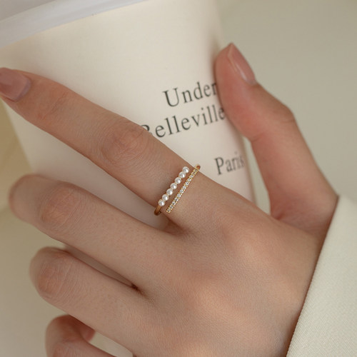 时尚简约珍珠款开口戒指