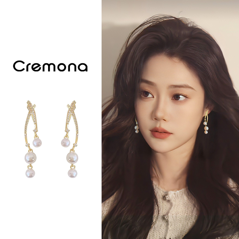 珍珠款蚊香盘耳夹女轻奢