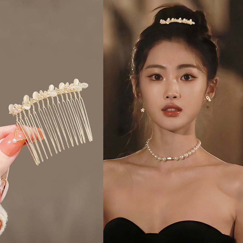 精致花朵发梳女2025新款高端