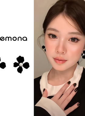 黑色复古气质耳夹轻奢高级感小众独特绝美耳环无耳洞秋冬新年耳饰