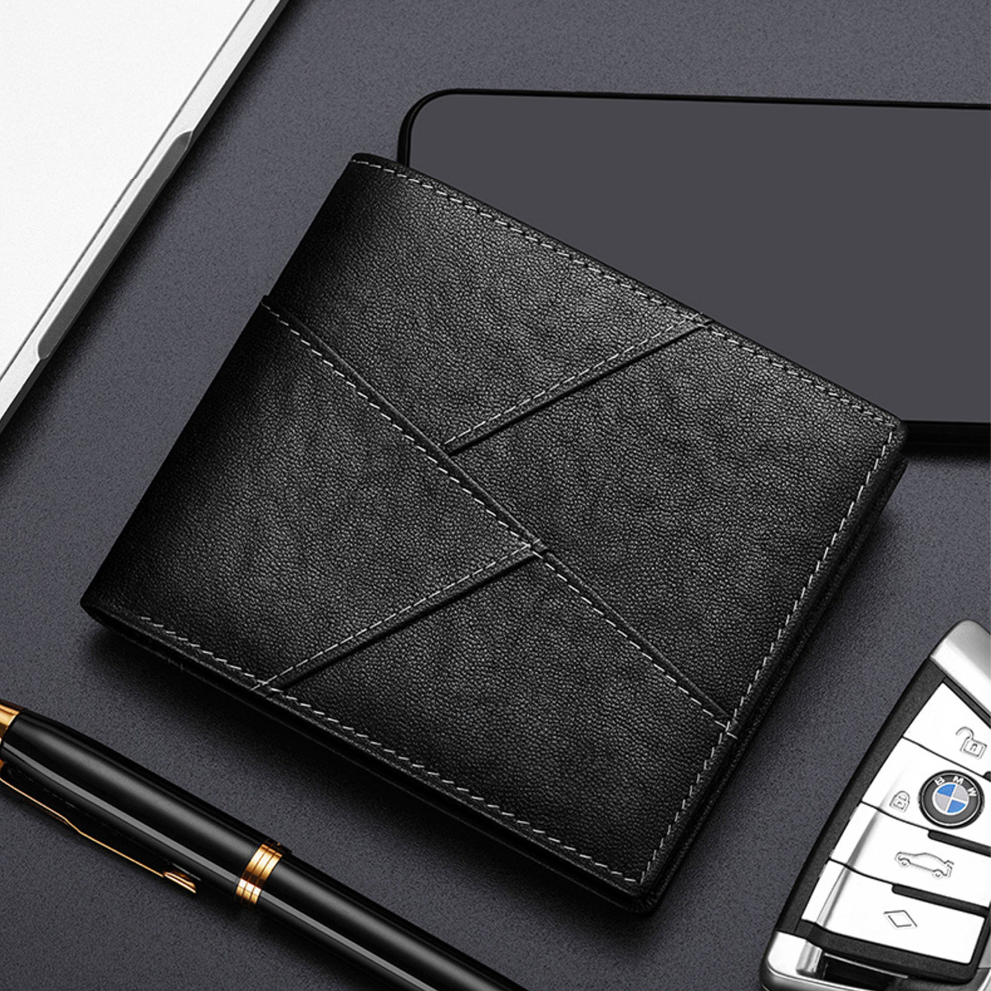 2025新款钱包男士大容量银包拼接卡包商务多卡位防消磁防盗刷钱夹,箱包皮具/热销女包/男包,钱包,淘宝优惠券,粉丝福利购,淘宝优惠卷